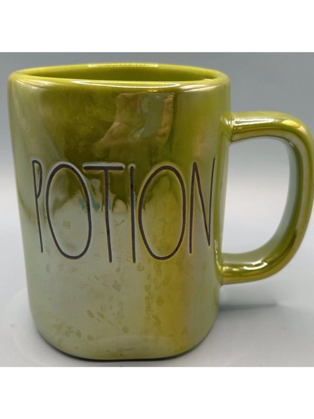 Rae Dunn POTION Iridescent Green Halloween Green Coffee Mug